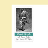 帽子をかぶった1800年代のアートボーイ ラベル