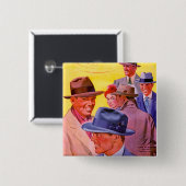 帽子をかぶった1940年代の男性 缶バッジ (正面&裏面)