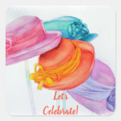 帽子をかぶって! スクエアシール (正面)