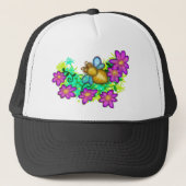 帽子をかぶるフローラ キャップ (正面)