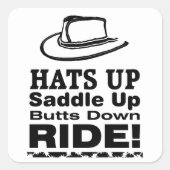 帽子を上げてサドルを上げるお尻ダウンに乗る！ スクエアシール (正面)