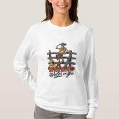 帽子を引っ張る骨格のカウボーイ Tシャツ (正面)