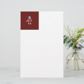 帽子を持ったかわいい靴下モンキーハート 便箋 (スタンド正面)