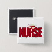帽子を持つナースBIGRED 缶バッジ (正面&裏面)