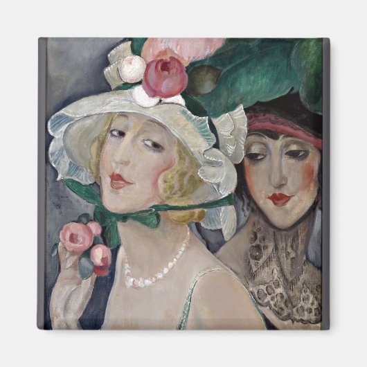 帽子を持つ二つのコート マグネット (正面)