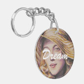 帽子を持つ女性 キーホルダー (正面左)