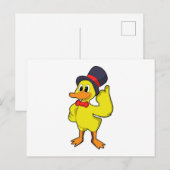 帽子を被ったあひる ポストカード (正面/裏面)