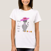 帽子を被ったかわいい猫 Tシャツ (正面)