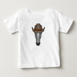 帽子を被ったカウボーイのような馬 ベビーTシャツ
