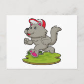 帽子を被ったランナー犬 ポストカード (正面)