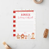 帽子を被った動物たち、両親へのベビーシャワーのアドバイス ノートカード (正面/裏面インサイチュ)