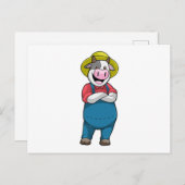 帽子を被った牛としての農夫 ポストカード (正面/裏面)