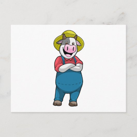 帽子を被った牛としての農夫 ポストカード (正面)