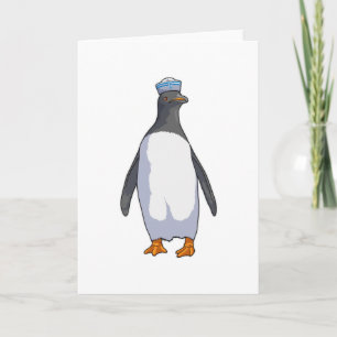 帽子を被った船員のペンギン カード
