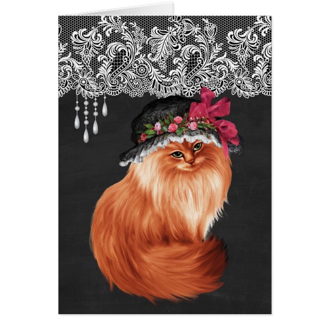 帽子を身に着けている猫 (正面)