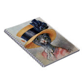 帽子エレガントスパイラルノート付き猫 ノートブック (右側)