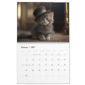 帽子カレンダークール付きかわいい猫 カレンダー (2月 2027)