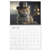 帽子カレンダークール付きかわいい猫 カレンダー (3月 2027)