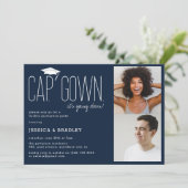 帽子ガウン下がれ!ダブル卒業パーティー 招待状 (スタンド正面)