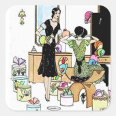 帽子ショッピング スクエアシール (正面)