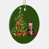 帽子スカフツのクリスマスを持つパンダ セラミックオーナメント (右)