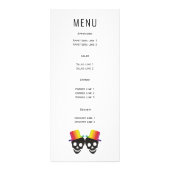 帽子スカルのゲイカード結婚付きの2つのメニュールーム ラックカード (裏面)