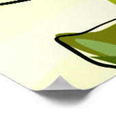 帽子スタイリッシュファッションポスター付き緑の女性 ポスター (角)