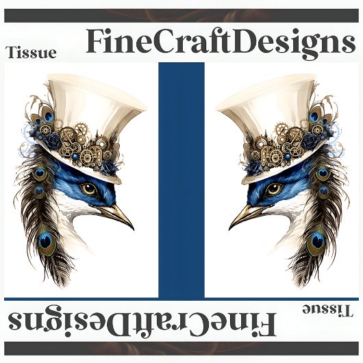 帽子デコッページのスティームパンクピーコックLR 135 薄葉紙