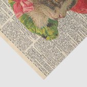 帽子デコpageを着た猫のヴィンテージ新聞 薄葉紙 (詳細)