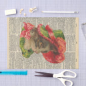 帽子デコpageを着た猫のヴィンテージ新聞 薄葉紙 (クラフト)