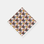 帽子パターンの豚 スタンダードカクテルナプキン (角)