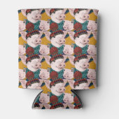 帽子パターンの豚 缶クーラー (正面)