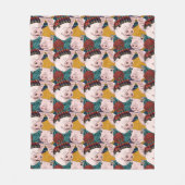 帽子パターンを持つブタ フリースブランケット (正面)