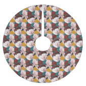 帽子パターンを持つブタ ブラッシュドポリエステルツリースカート (正面)