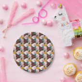 帽子パターンを持つブタ ペーパープレート (パーティー)