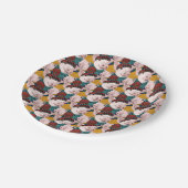 帽子パターンを持つブタ ペーパープレート (アングル)