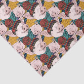 帽子パターンを持つブタ 薄葉紙 (詳細)