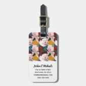 帽子パターン|を持つブタはあなたの名前を加えます ラゲッジタグ (正面縦)