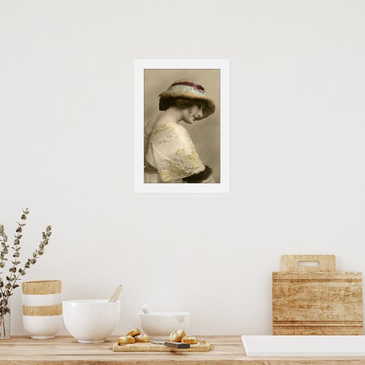 帽子ビクトリアンのビーズのドレス ポスター (キッチン)