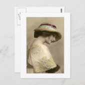 帽子ビクトリアンのビーズのドレス ポストカード (正面/裏面)