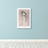 帽子ビクトリアンをかぶったゴージャスな女性 キャンバスプリント (インサイチュ (ウッドフロア))