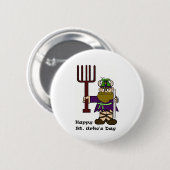 帽子ボタンの1匹のバッタが付いているSt. Urho 缶バッジ (正面&裏面)