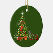 帽子ライト付きイグアナスのクリスマス セラミックオーナメント (右)