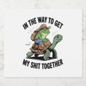 帽子乗用かめ付きカエル スパークリングワインラベル (シングルラベル)