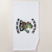 帽子乗用かめ付きカエル ビーチタオル (正面)