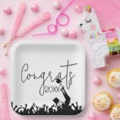 帽子付き卒業おめでとう ペーパープレート (パーティー)