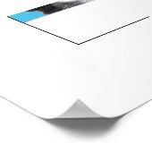 帽子付き猫（オールドスクールブルー） ポスター (角)