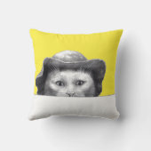 帽子付き猫(レトロ黄) クッション (裏面)