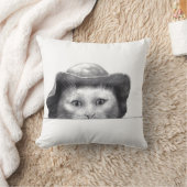 帽子付き猫（雪） クッション (ブランケット)