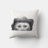 帽子付き猫（雪） クッション (裏面)